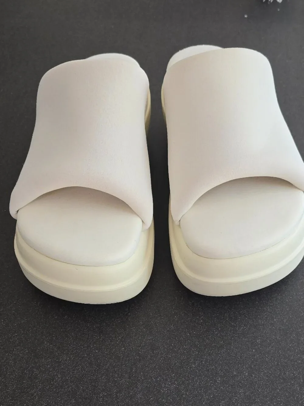 Proenza Schouler Storm White Neoprene Platform Slides